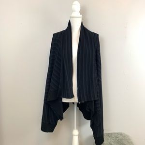 Splendid | Navy Striped Cascade Wrap Cardigan